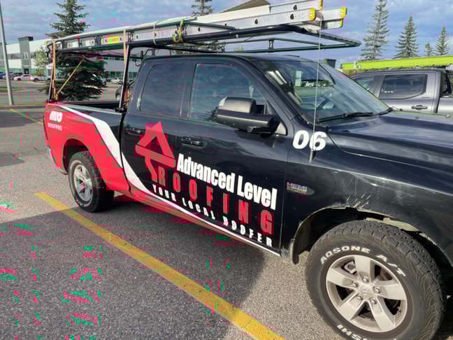 Turning every job site into a moving billboard ??? We wrapped this Advanced Level Roofing truck with bold, professional graphics that get noticed on the road and build trust with every client they meet.