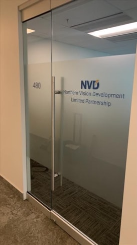 Window Graphics using a combination of techniques -- from frost to print to cut -- installed interior and exterior of glass