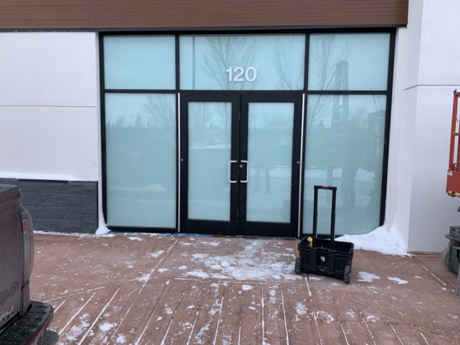 Window Graphics, specifically removable vinyl, works well for hoarding applications