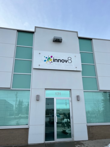 Mega sized yet simple outdoor building signage is most impactful 