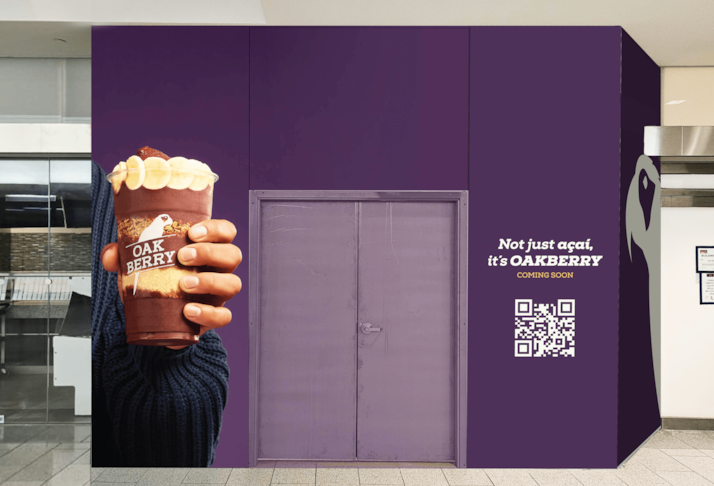 Built anticipation for you grand opening with a customized full wall mural.