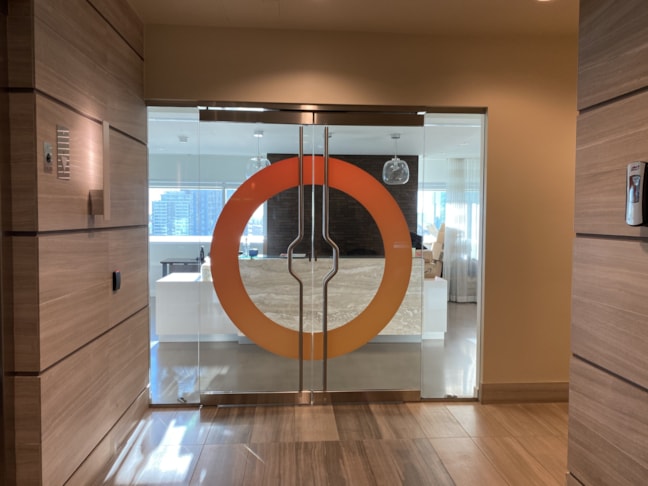 Indoor office space - Glass door decal