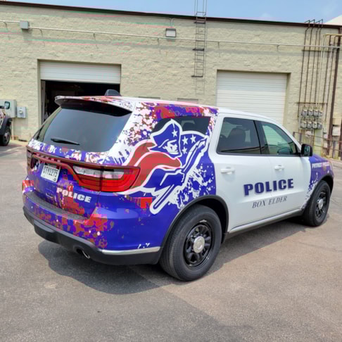 Vehicle Wrap for Box Elder Police Dept.