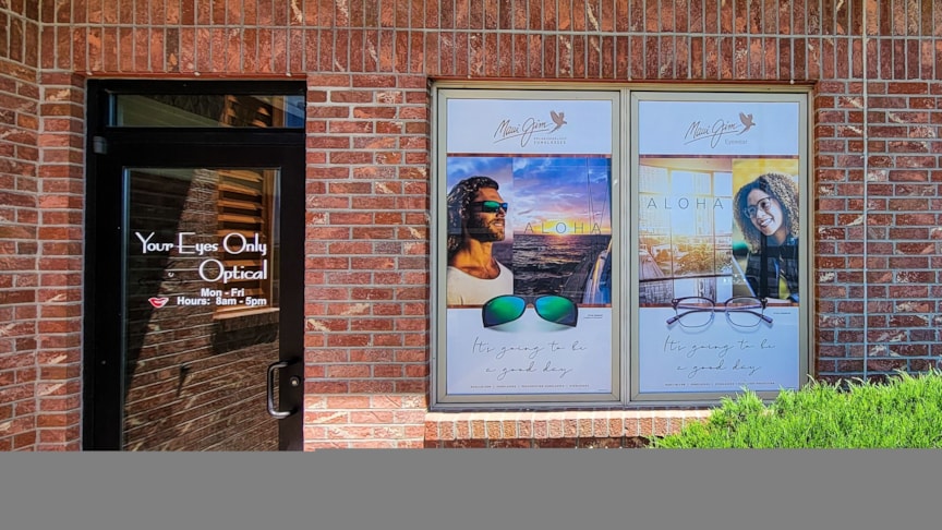 Perforated Window Graphics for Maui Jim Sunglasses