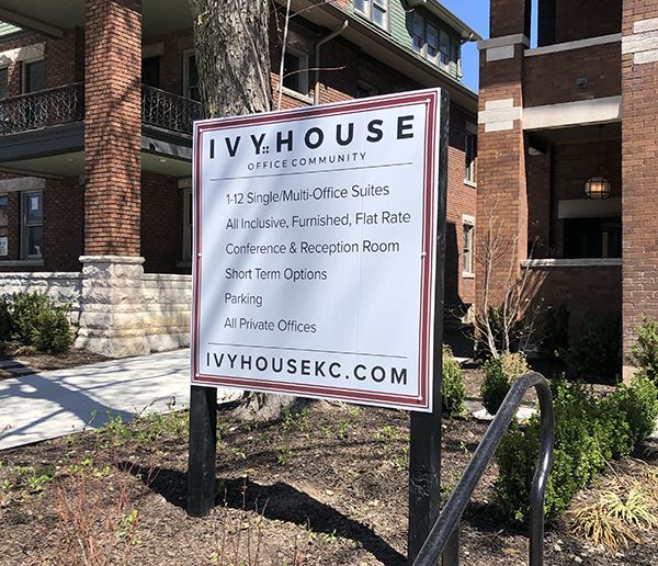 Exterior Post and Panel Leasing Sign for Crestwood Hills in Kansas City, Missouri