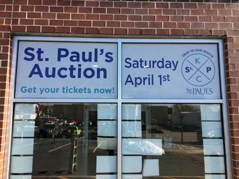 Exterior Perforated Window Vinyl for St. Pauls Episcopal Day School in Kansas City, Missouri