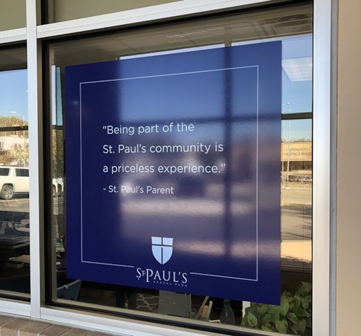 Window Graphic for St. Pauls Episcopal Day School in Kansas City, Missouri