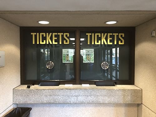 Interior Window Lettering for UMKC Athletics Swinney Center in Kansas City, Missouri