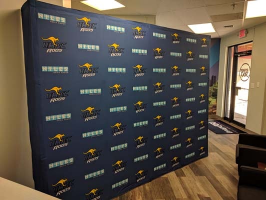 Velcro Fabric Pop Up Display for UMKC Athletic Department in Kansas City, Missouri
