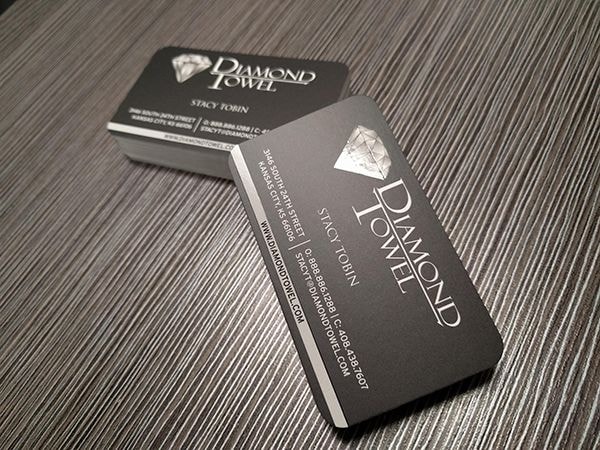 Spot UV Business Cards for Diamond Towel in Kansas City, Kansas