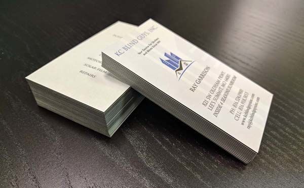 Double Sided Edge Business Cards for KC Blind Guys in Lee