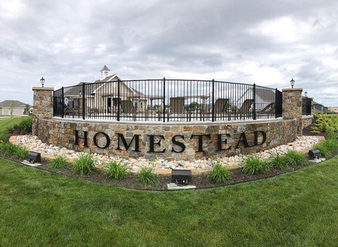 Exterior Black Anodized Aluminum Letters for the Homestead in Liberty, Missouri