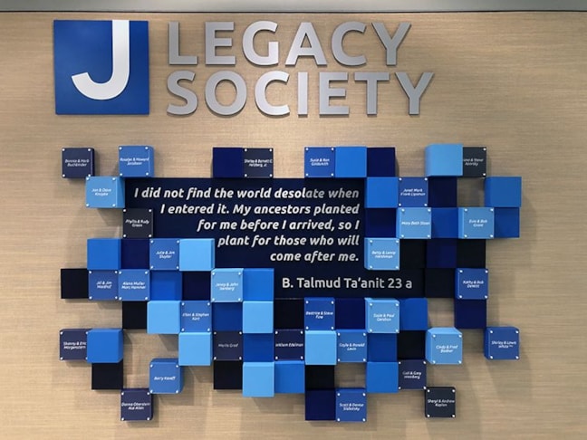 The J Custom Dimensional Acrylic & PVC Donor Wall Display