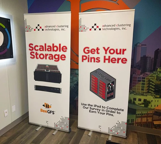 Retractable Banner Stands for Advanced Clustering Technologies in Kansas City, Missouri