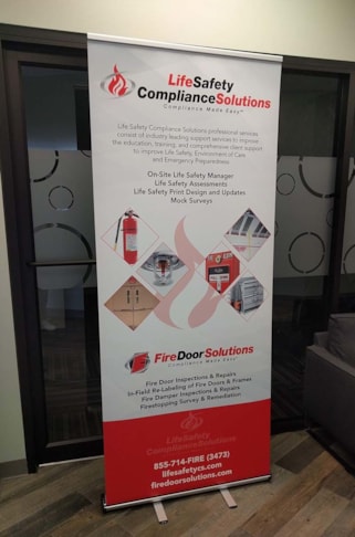 Retractable Banner Stand for Fire Door Solutions