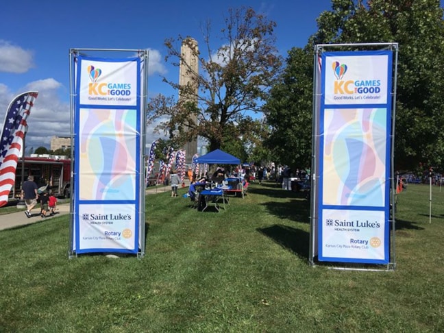 Exterior Vinyl Banners for KC Games for Good event in Kansas City, Missouri