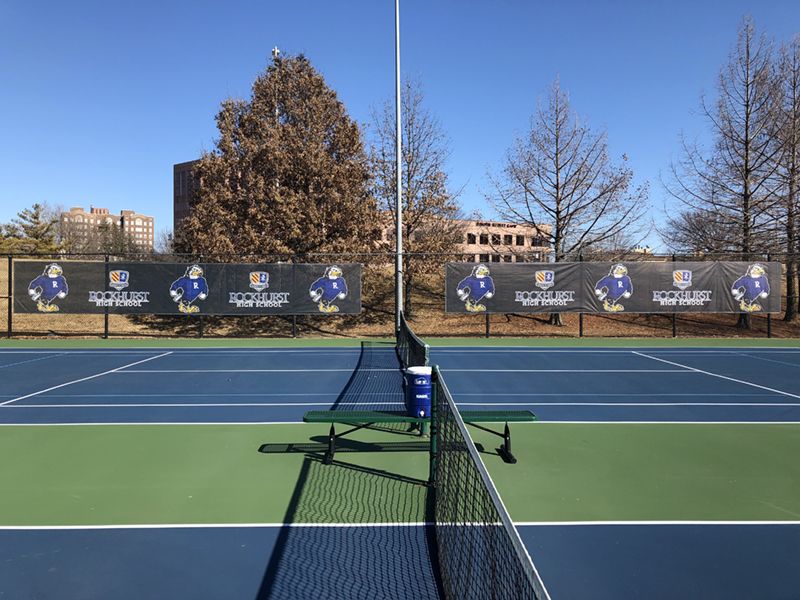 Outdoor Mesh Windscreen Banners for Rockhurst High School in Kansas City, Missouri