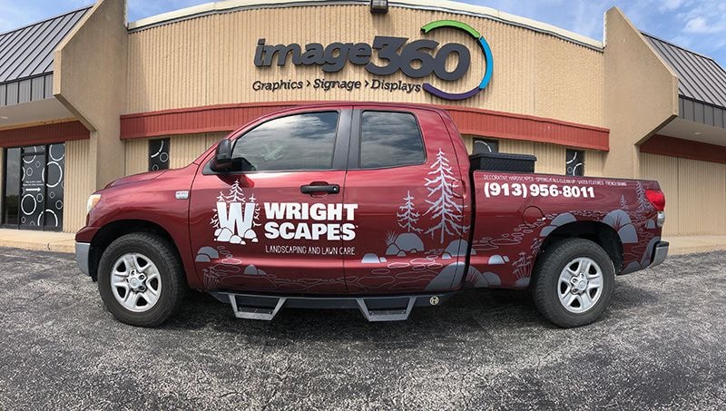 Cut Vinyl Truck Graphics for Wright Scapes in Lenexa, Kansas