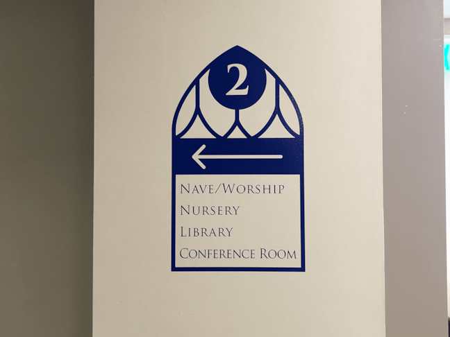 Custom Wayfinding Vinyl for St. Pauls Church in Kansas City, Missouri