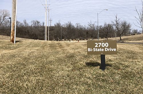 Exterior Post and Panel Address Signs for Dean Realty in Kansas City, Kansas