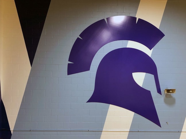 Dimensional Aluminum Composite Spartan Helmet Logo