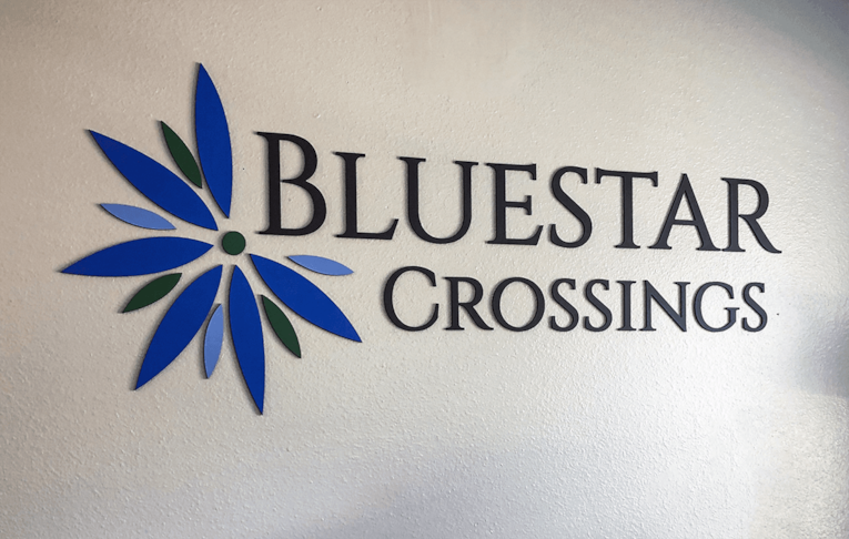 Bluestar Crossings PVC Dimensional Logo