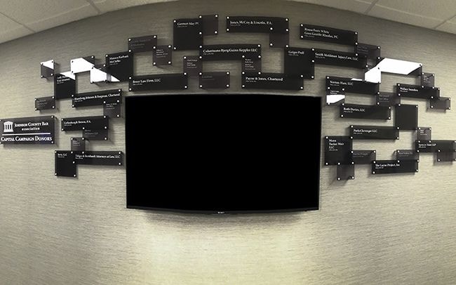 Interior Acrylic Custom 3D Display for Johnson County Bar Association in Overland Park, Kansas