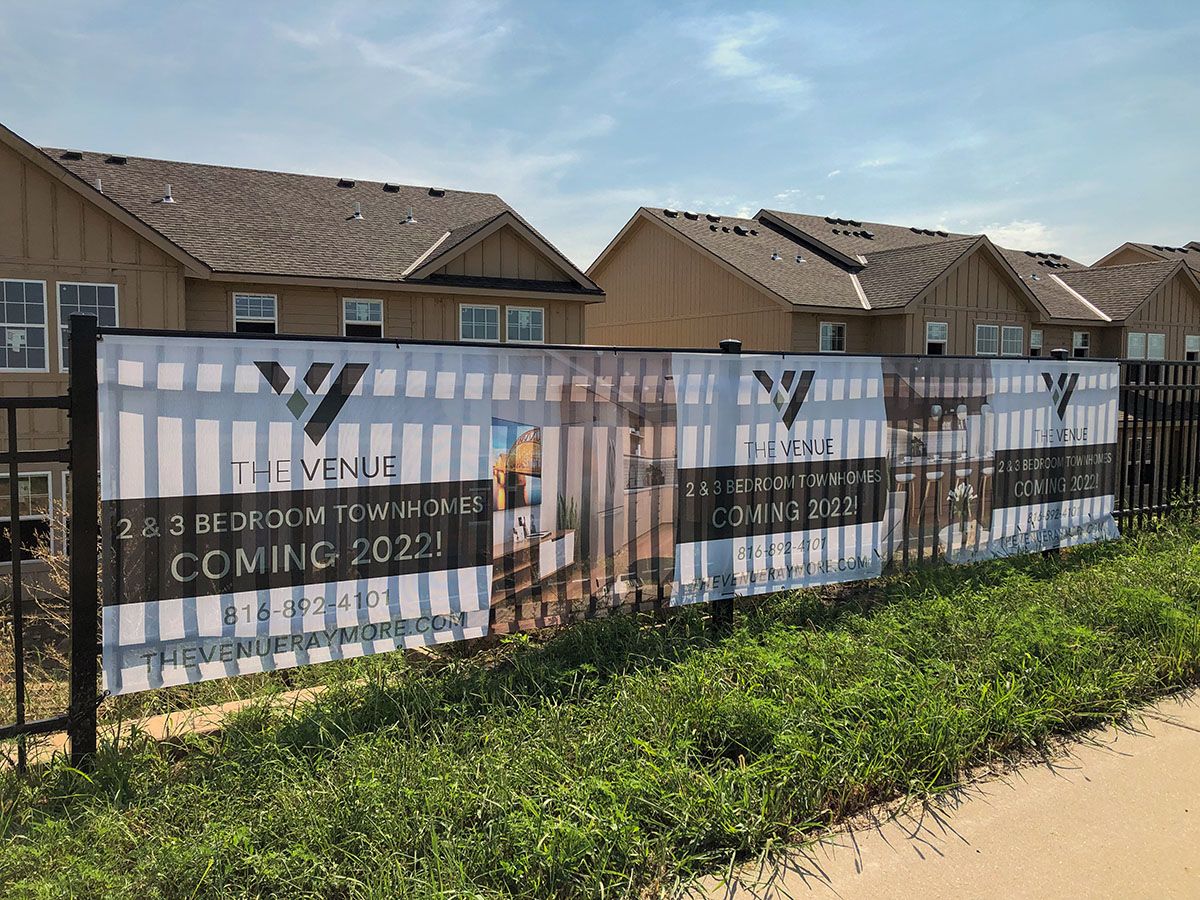Exterior Mesh Vinyl Banners for The Venue in Raymore, Missouri