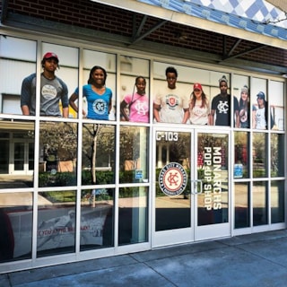 Storefront Window Graphics for Kansas City Monarchs Pop Up Shop in Kansas City, Kansas