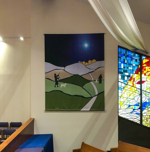 Interior Fabric Banner for Lees Summit Christian Church in Lees Summit, Missouri