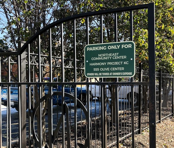 Exterior Parking Lot Sign for Northeast Community Center in Kansas City, Missouri