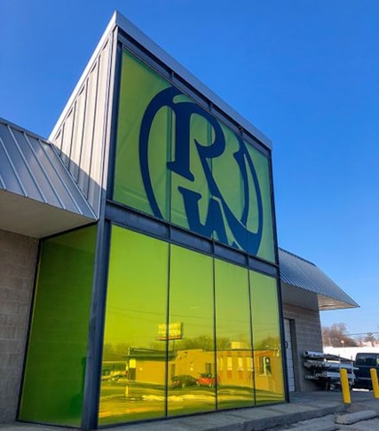 Exterior Cut Black Vinyl Logo for Storefront for Reeves-Wiedeman Company in Kansas City, Missouri