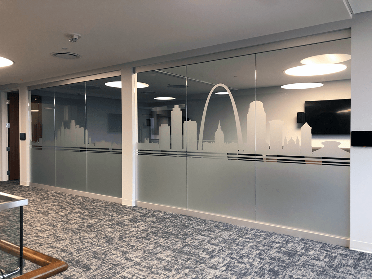 Privacy Window Film | Frosted Contour Cut Privacy Window Film for Missouri Housing Development Commission in Kansas City, Missouri | Vinyl