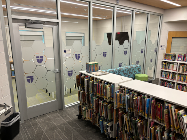 Frosted Vinyl Graphics for Library Classroom for St. Pauls Episcopal Day School