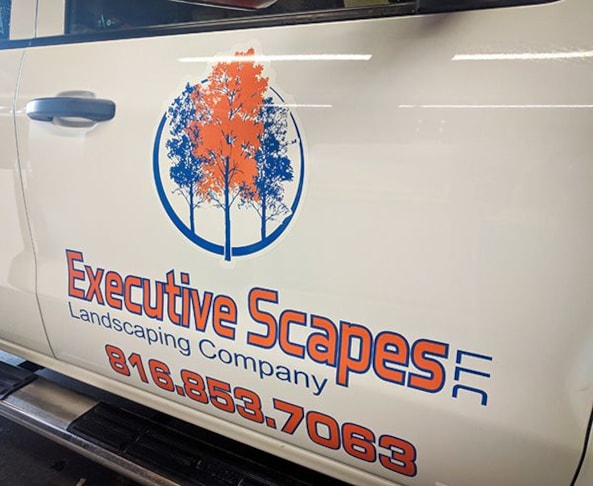 Exterior Vehicle Vinyl Door Decal for Executive Scapes, LLC in Kansas City, Missouri