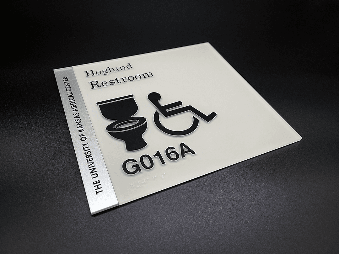 Interior Acrylic ADA Restroom Sign for University of Kansas Medical Center in Kansas City, Kansas