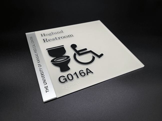 Interior Acrylic ADA Restroom Sign for University of Kansas Medical Center in Kansas City, Kansas