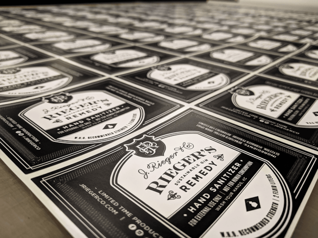 Sanitizer Labels for J Rieger in Kansas City, Missouri