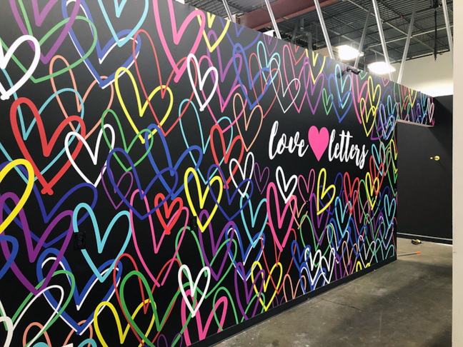Interior Wall Vinyl Mural for Love Letters Boutique in Liberty, Missouri