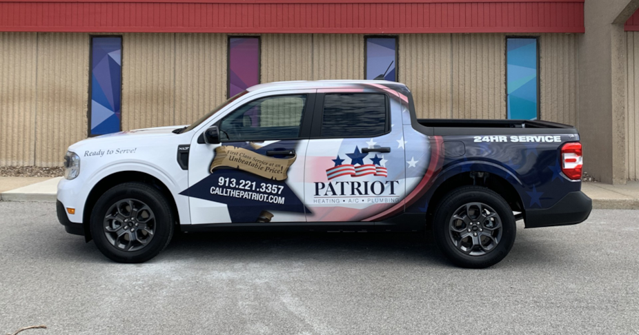 Partial Vehicle Wrap for Patriot Heating & Cooling in Shawnee, Kansas