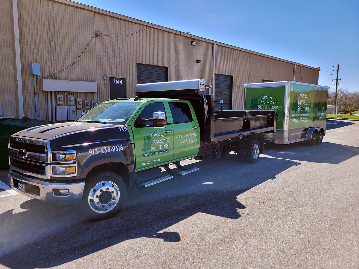 Full Vehicle Wraps | Full Truck and Trailer Wrap for Lawn & Landscape Solutions in Bucyrus, KS