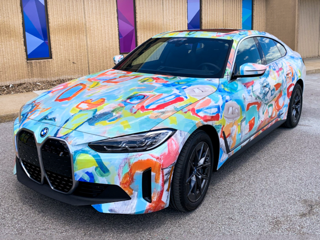 Full Vehicle Wrap for 2024 BMW i4 for Topeka Art Fair in Topeka, Kansas