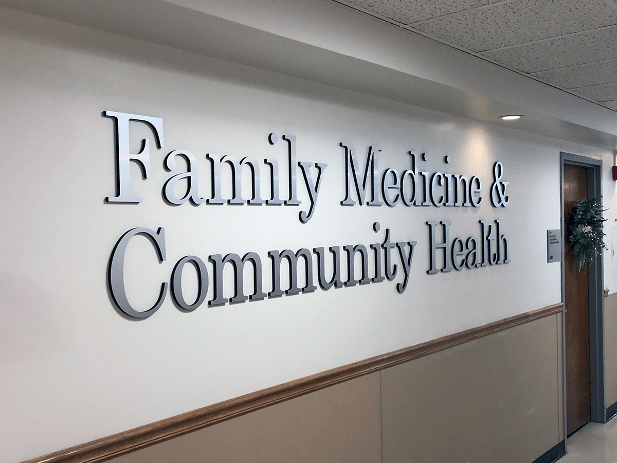Brushed Metal Dimensional Lettering for University of Kansas Medical Center in Kansas City, Kansas