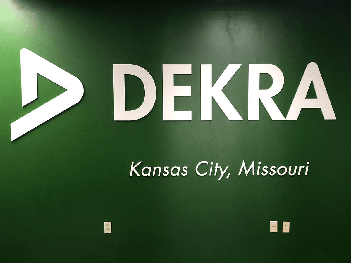 Indoor Signage & Indoor Signs | Interior Dimensional PVC Sign for Dekra in Kansas City, Missouri