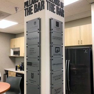 Interior Acrylic Dimensional Signs for Johnson County Bar Association in Overland Park, Kansas