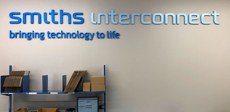 Interior Custom Painted Acrylic Dimensional Letters for Smiths Interconnect in Kansas City, Kansas