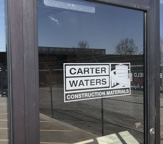 Exterior Frosted Door Decal for Carter-Waters in Kansas City, Missouri