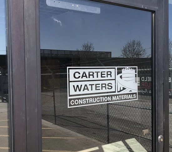 Exterior Frosted Door Decal for Carter-Waters in Kansas City, Missouri