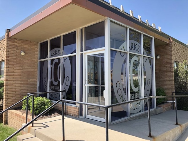 Exterior Frosted Window Graphics for Clarkson Construction Company in Kansas City, Missouri