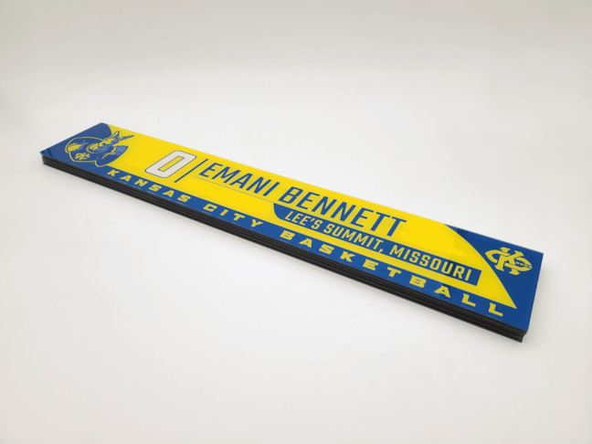 Acrylic Locker Room Name Signs for the KC Roos